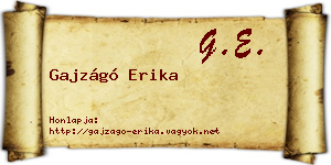 Gajzágó Erika névjegykártya